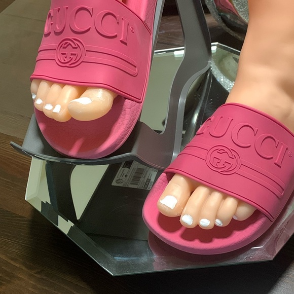 GUCCI Pursuit Rubber slides/pink fucsia size eu37/us6 - Picture 6 of 14